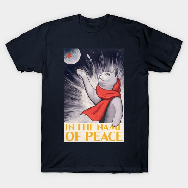 Soviet Cat - In the Name of Peace T-Shirt by nathannunart